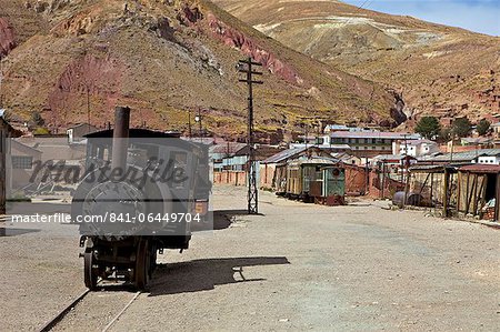 The old mining ghost town of Pulacayo, Industrial Heritage Site, famously linked to Butch Cassidy and the Sundance Kid, Bolivia, South America