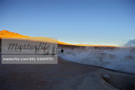 Fumerolles et geysers de Sol de Manana, hautes terres du Sud-Ouest, en Bolivie, en Amérique du Sud