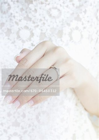 Hand wearing a wedding ring Hand wearing a wedding ring