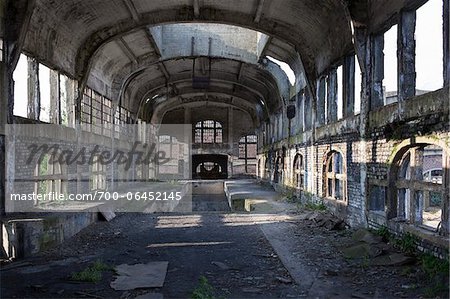 Interior of Abandoned Colliery, Chatelet, District of Marcinelle, Charleroi, Wallonia, Belgium