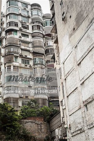 Low Angle View of Apartment Buildings, Macau, China