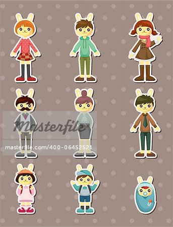 rabbit family stickers