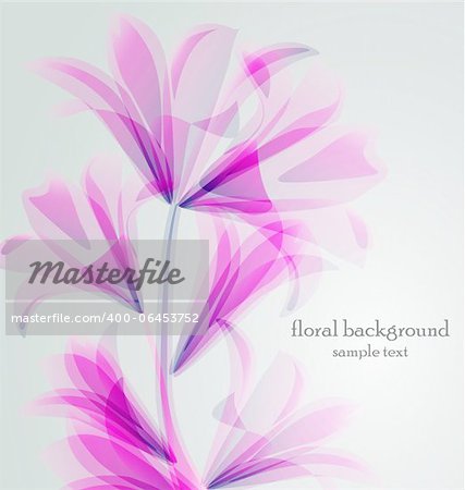 Lily flower abstract vector background, greeting card template