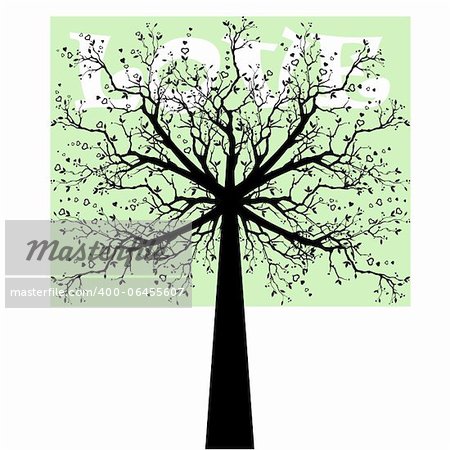 Beautiful love tree isolated on white background