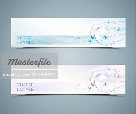 abstract vector floral banners set