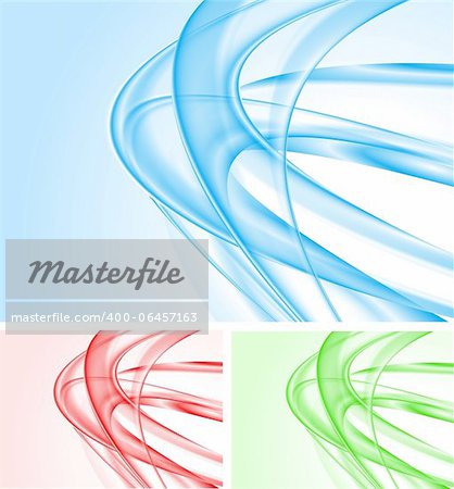 Set of abstract wave backgrounds. Vector eps 10