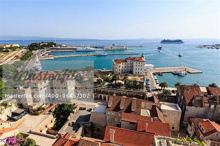 SPLIT, CROATIA - JULY 2: Aerial View on Diocletian Palace and City of Split on July 2, 2012, Croatia