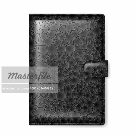 Black leather wallet. Illustration on white background