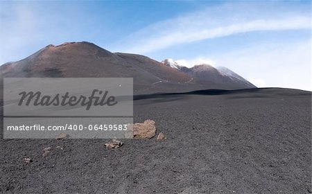 Four main craters of Mount Etna, Sicily