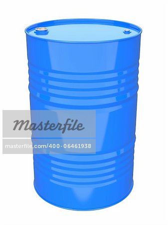 Blue Industrial Barrel. Isolated on white.