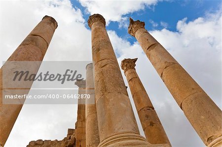 pillars at temple of artemis in ancient city of jerash jordan