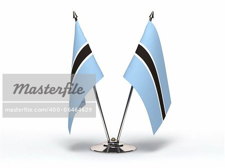 Miniature Flag of Botswana (Isolated with clipping path)