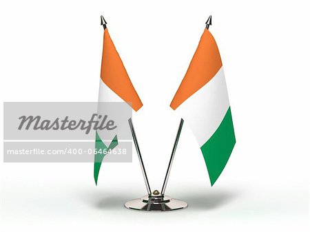 Miniature Flag of Ivory Coast (Isolated with clipping path)