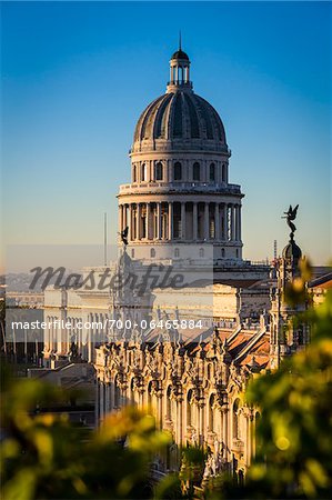 Elevated View of El Capitolio, Old Havana, Havana, Cuba Elevated View of El Capitolio, Old Havana, Havana, Cuba
