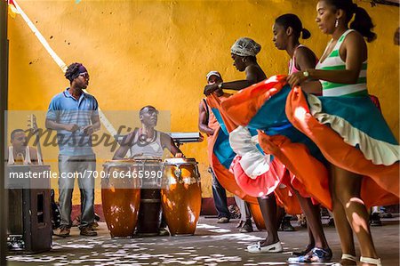 Afro Cuban Musicians and Dancers at Palenque de los Congos Reales, Trinidad, Cuba