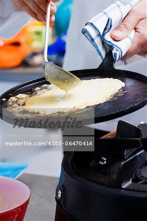 Pancake in a frypan.