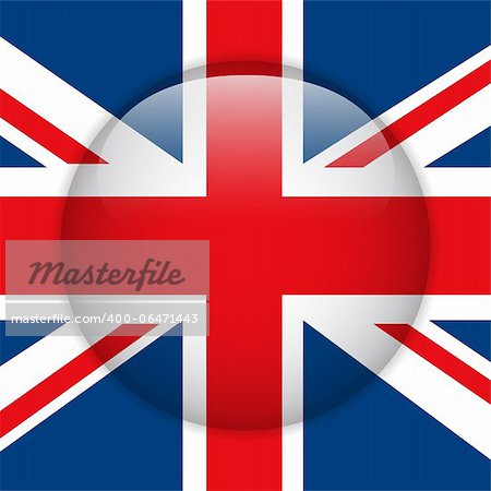 Vector - United Kingdom Flag Glossy Button