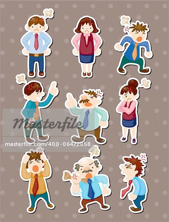 angry office worker stickers