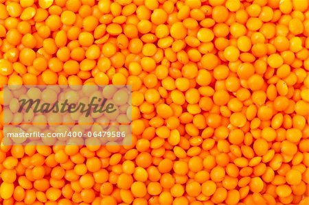 Backdrop of Orange Lentil, closeup