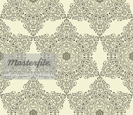 vector seamless  vintage  highly detailed hexagon  pattern with  highly detailed floral composition, fully editable eps 8 file, pattern in swatch menu