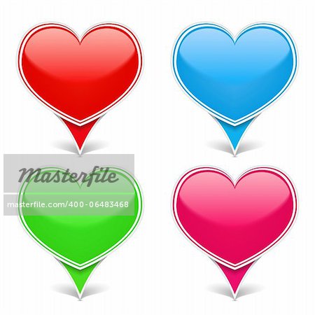 Set of color hearts, vector eps10 illustration