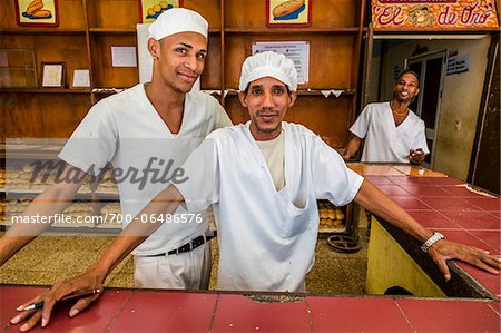 Portrait of Bakers Working in Bakery, Habana Vieja, Ciudad de La Havana, Havana, Cuba