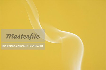 White smoke on yellow background