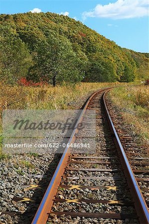 Railway in the countryside in Kushiro, Hokkaido