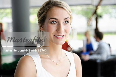 Close up of womans smiling face