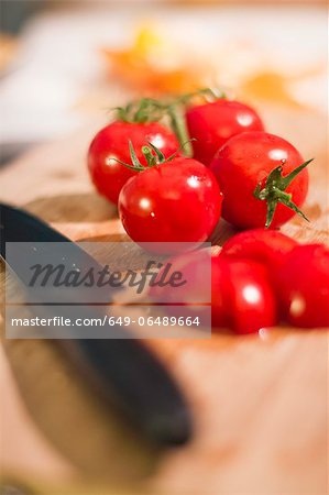 Chopped tomatoes on cutting board