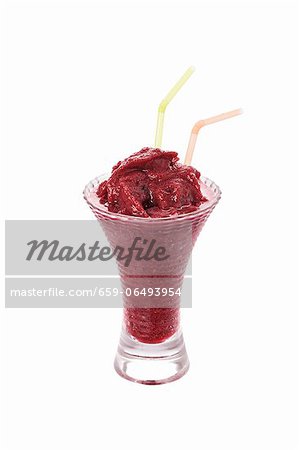 A blackberry ice cream shake A blackberry ice cream shake