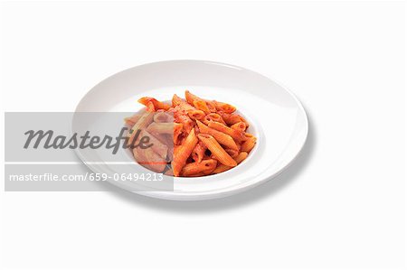 Penne with tomato sauce and melted cheese