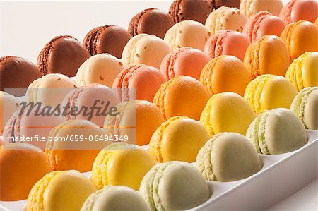 Rows of Assorted Macaroons