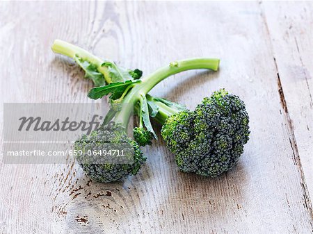 Broccoli on a wooden surface Broccoli on a wooden surface