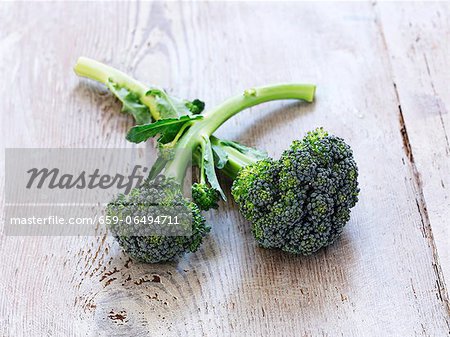 Broccoli on a wooden surface