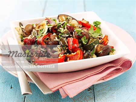 Fried vegetables with rice