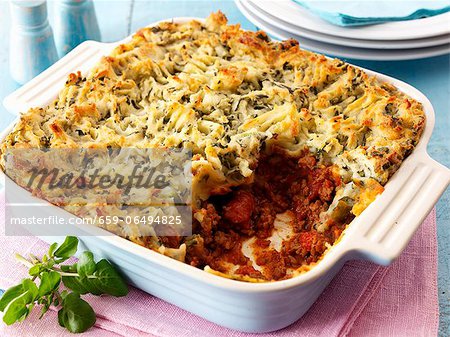 Shepherds pie in a baking dish