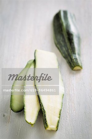 A sliced courgette