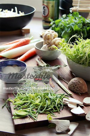 Ingredients for Szechuan soup (China)