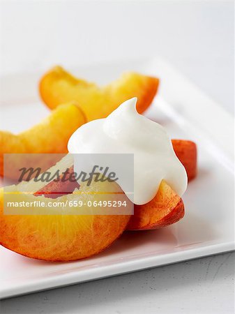 Peaches with a dollop of cream