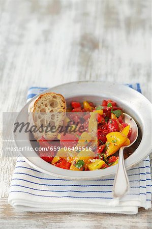 Roast pepper and tomato salad