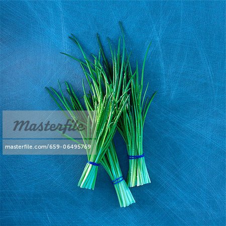 Three bunches of chives Three bunches of chives