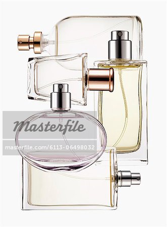 Close up of perfume bottles