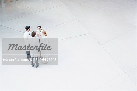 Doctors talking in lobby