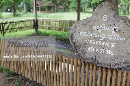 A mass grave of the victims of the Khmer Rouge, The Killing Fields at Choeung Ek, Cambodia, Indochina, Southeast Asia, Asia