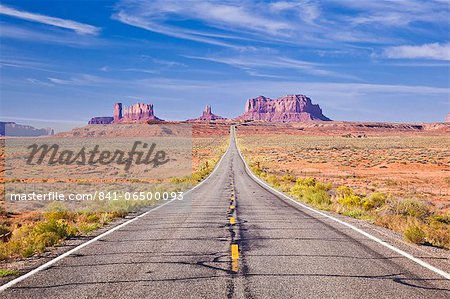 Empty Road, Highway 163, Monument Valley, Utah, United States of America, North America