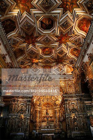 The interior of Igreja de Sao Francisco church, Salvador (Salvador de Bahia), Bahia, Brazil, South America