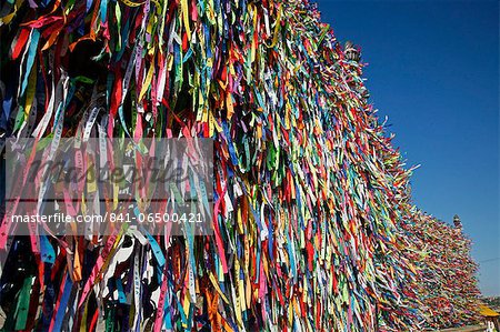 Lucky ribbons tied around at Igreja Nosso Senhor do Bonfim church, Salvador (Salvador de Bahia), Bahia, Brazil, South America