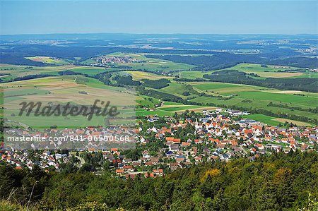 View of Denkingen and Baar from Dreifaltigkeitsberg, Baden-Wurttemberg, Germany, Europe