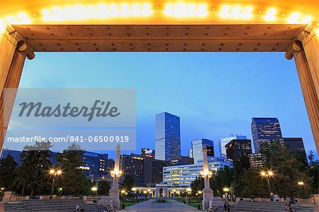 Civic Center Park and skyline, Denver, Colorado, United States of America, North America